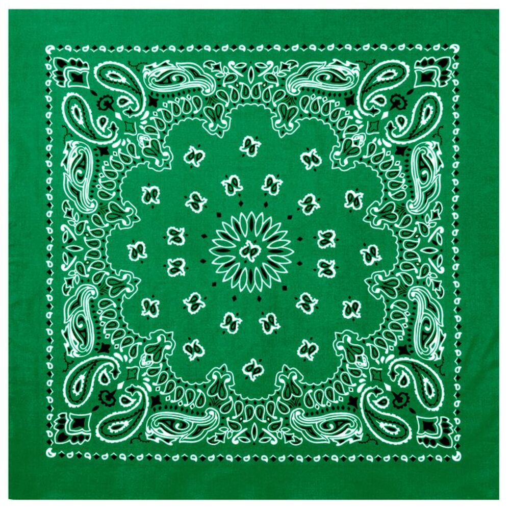 Bandana Face Mask Cover Head Wrap Scarf 100% Cotton Paisley Green